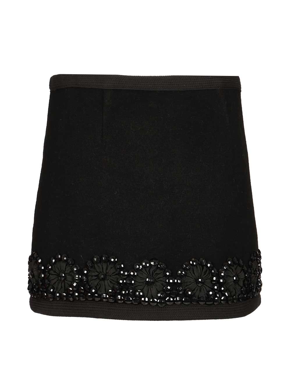 P.A.R.O.S.H. Wool Miniskirt Skirts - Black | 7d61fc16d3f597ed5ae2c88c78302e82add2a2b0