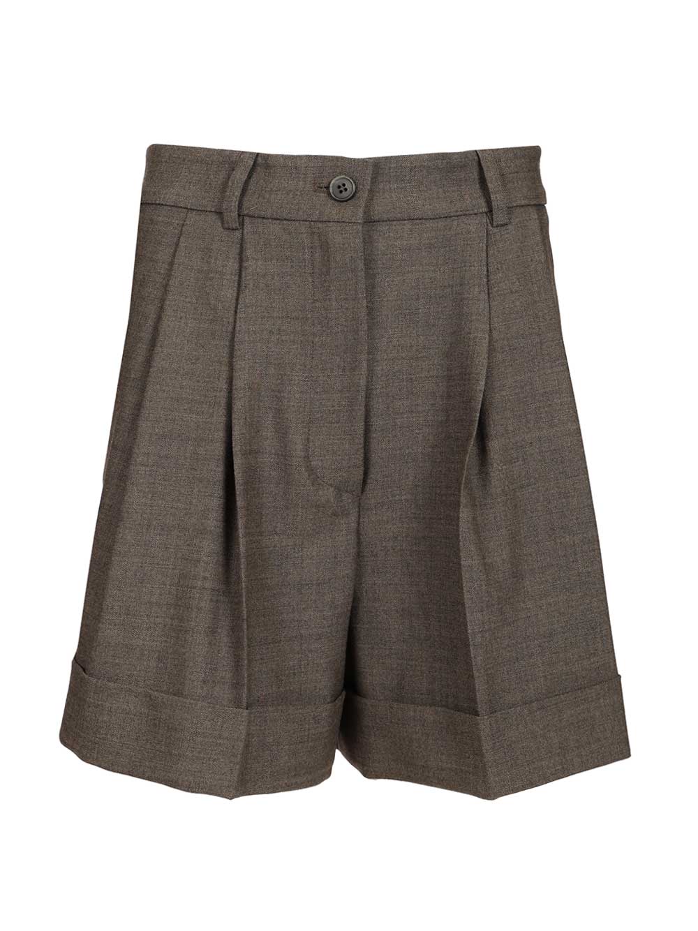 P.A.R.O.S.H. Wool Blend Pleated Shorts Trousers - Grey | 7ce9493c9e4fab2814940a05d8d664df342bd428