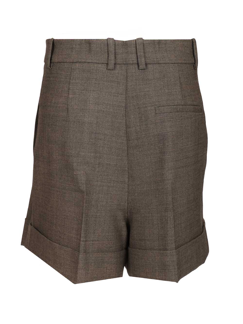 P.A.R.O.S.H. Wool Blend Pleated Shorts Trousers - Grey | 6ae8b4118a75933427f975d57d19e3f8c82156ea