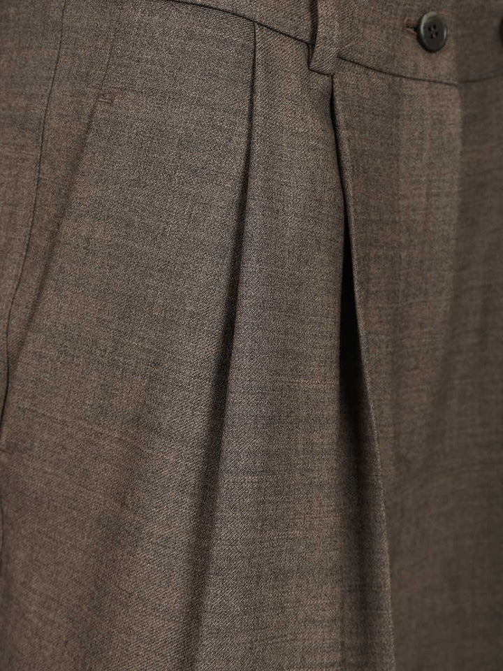 P.A.R.O.S.H. Wool Blend Pleated Shorts Trousers - Grey | 670a286715e2547edf62396f0d2ce12e971cddb4