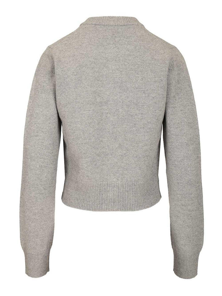Ami Crew Neck Cardigan Knitwear - Grey | c69e1c7d40df317265be3be0802266a53624035e