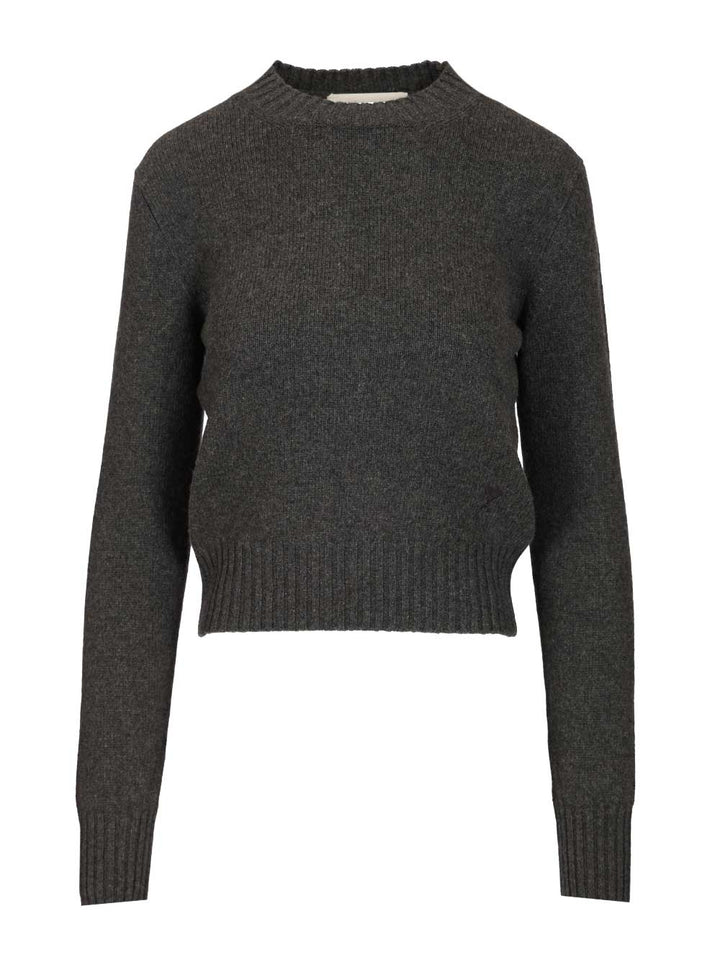 Ami Wool And Cashmere Sweater Knitwear - Black | 6683e4e1e0ed6fbfb6e6fb9c17e9115ef705b83c