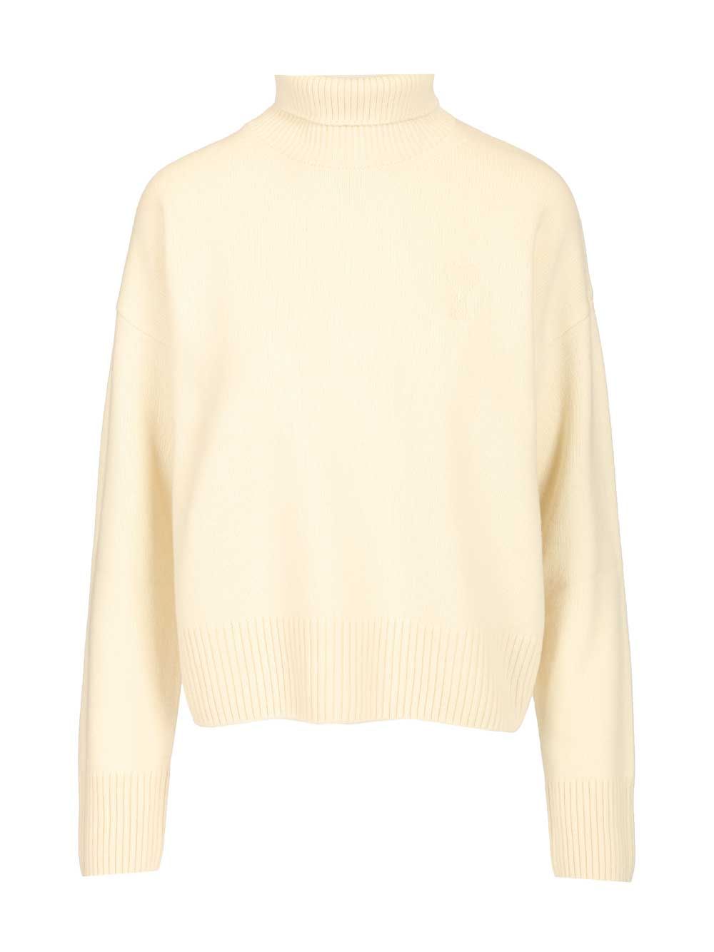 Ami Turtleneck Sweater Knitwear - White | eeefe4c63c472c5f13da38cedbb532a5a65760c2