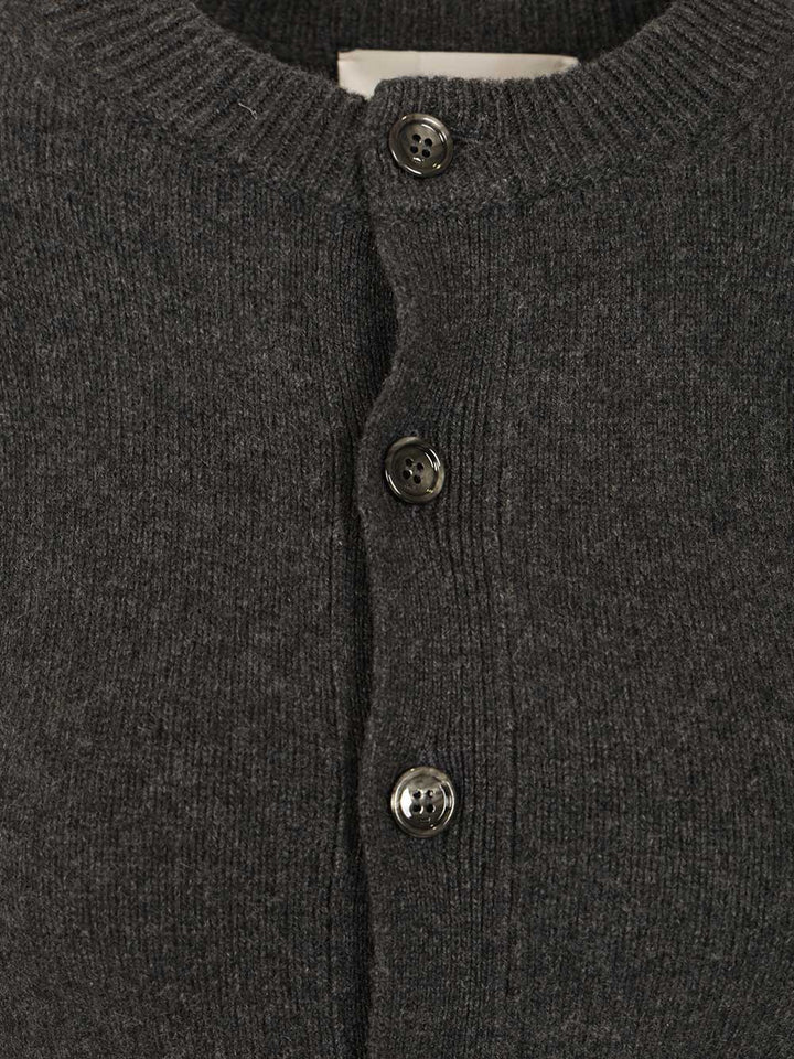 Ami Wool And Cashmere Cardigan Knitwear - Black | 34e8aeb6b6c710fb358fc779d051d98e9a427fd0