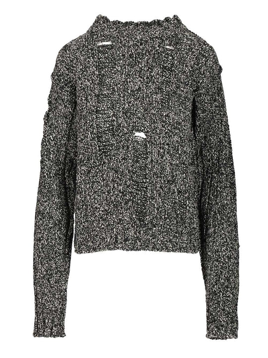 Mouliné Sweater Knitwear Black