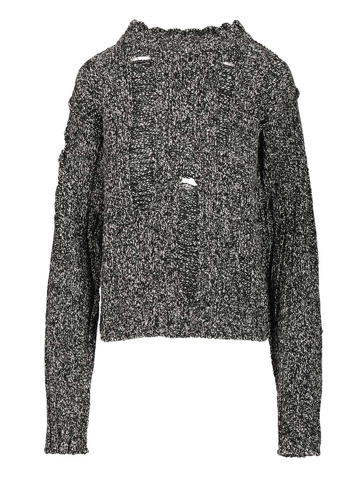 Durazzi Milano Mouliné Sweater Knitwear - Black | 8c186242eaf318907247031d6d8c5de8569949fe