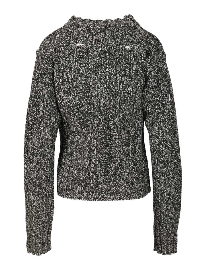 Durazzi Milano Mouliné Sweater Knitwear - Black | e173a0918ee566b95abc9e462658a4be69b914bf