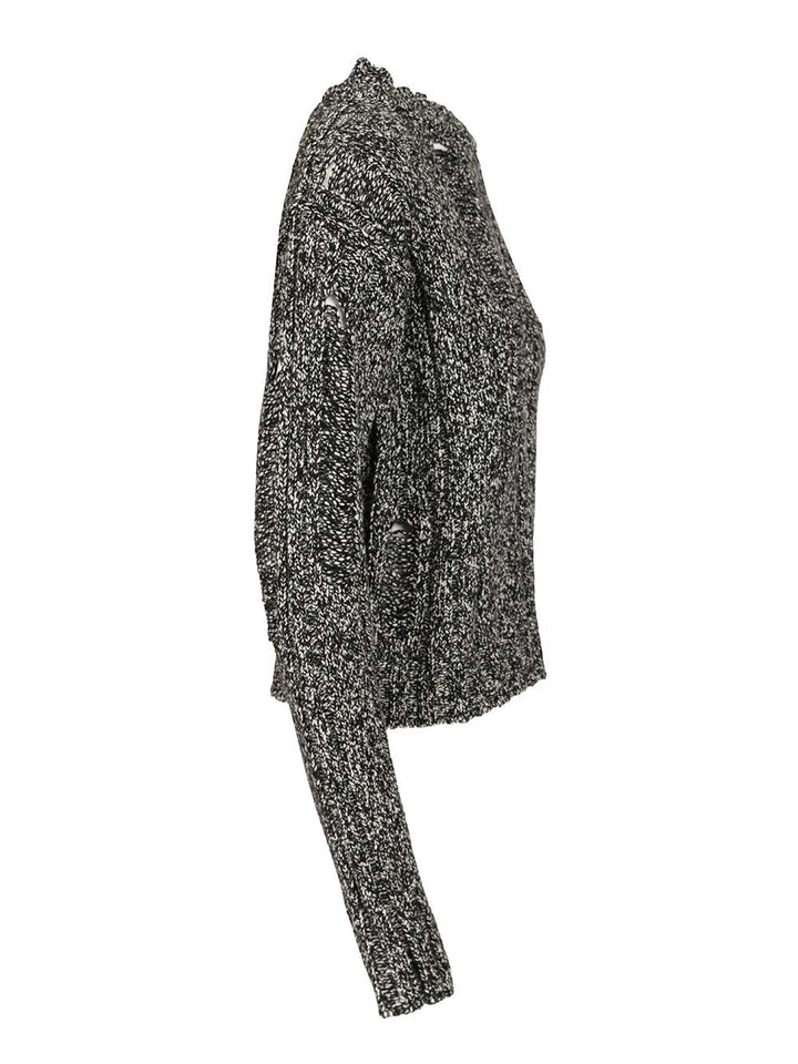 Durazzi Milano Mouliné Sweater Knitwear - Black | 474859e95f92568a797f16332c333122efe4c196