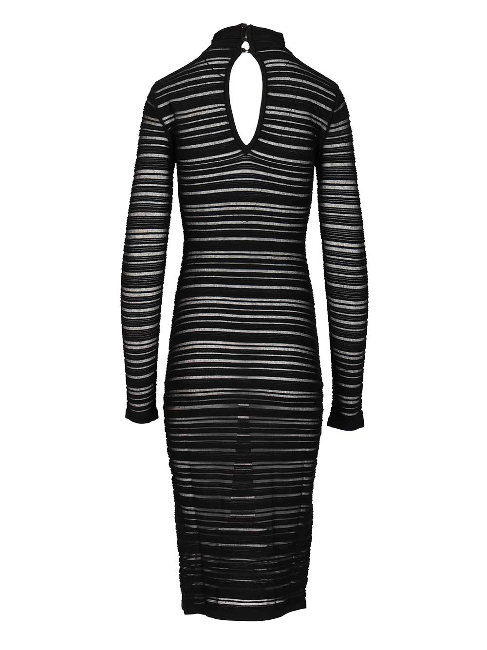 Federica Tosi Semi-Sheer Striped Midi Dress Dresses - Black | 1596bb020e2223bc8ca167c7ed74eaa014fc8fda