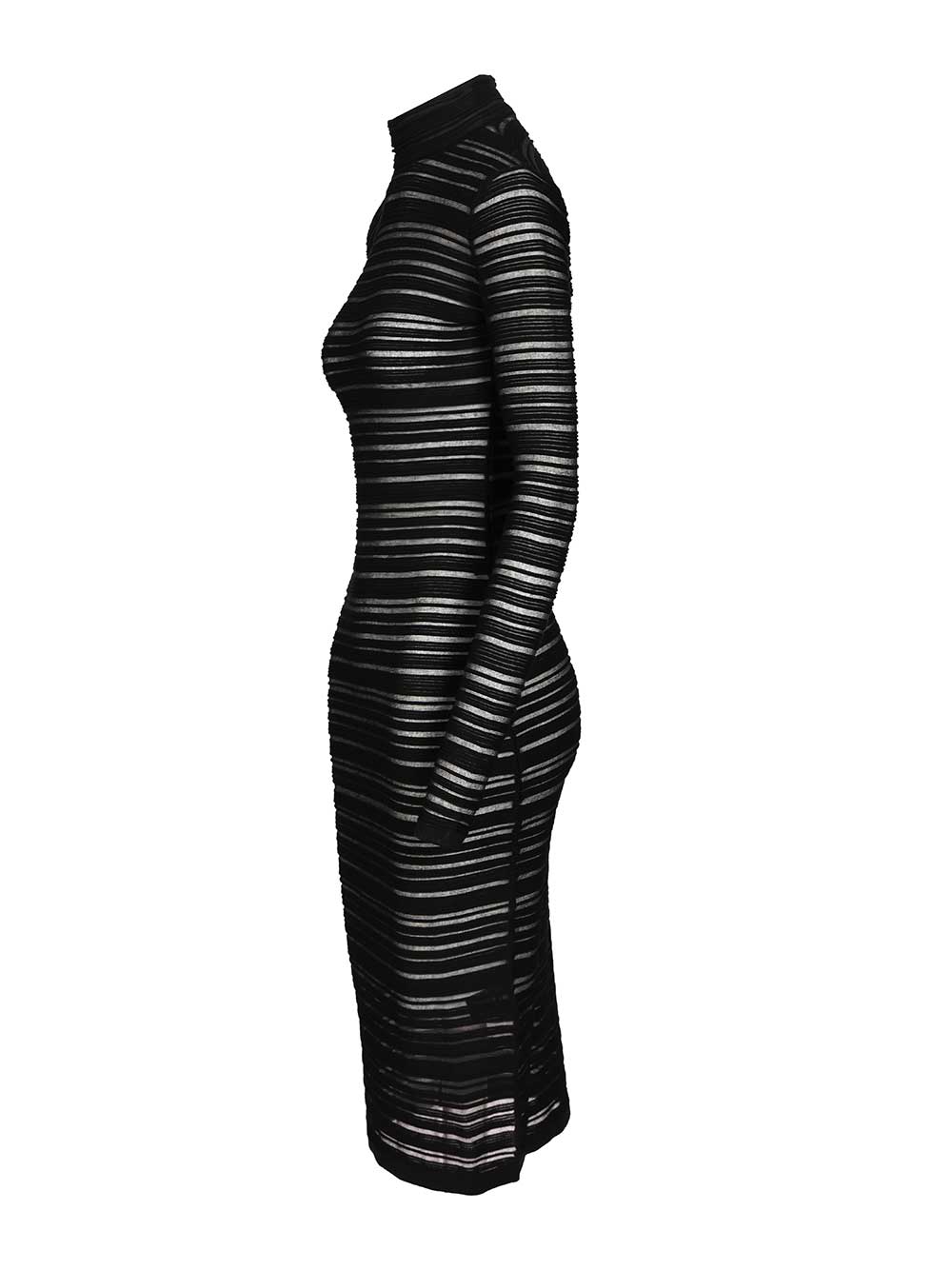 Federica Tosi Semi-Sheer Striped Midi Dress Dresses - Black | 10571df5851baf6aa44531003bb4a593b62d5d29