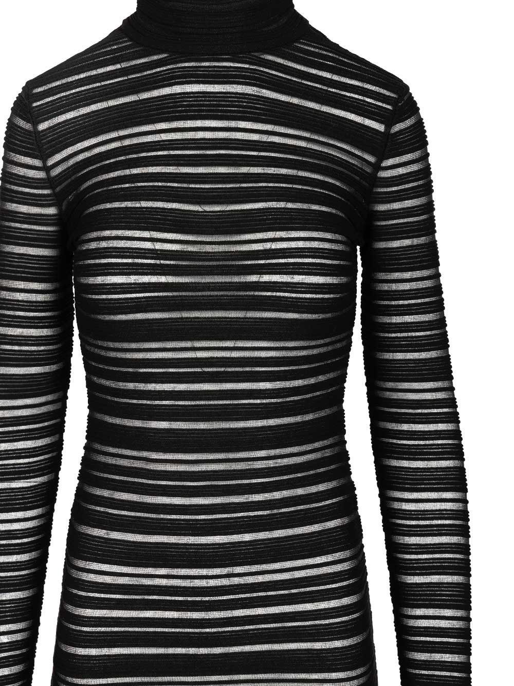 Federica Tosi Semi-Sheer Striped Midi Dress Dresses - Black | 913992401930144dc6041ef6df59bbf9032955f0