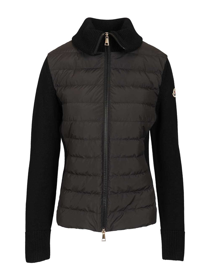 Moncler Padded Wool Cardigan Knitwear - Black | 10bc71073454e3c30757d1578b6215271f6cf2a6