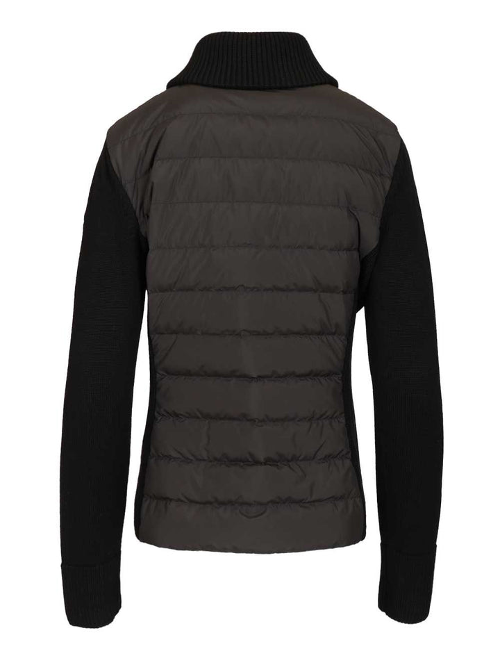 Moncler Padded Wool Cardigan Knitwear - Black | ee395861ef93591e68fd4fba06dbc39d83d9efd6