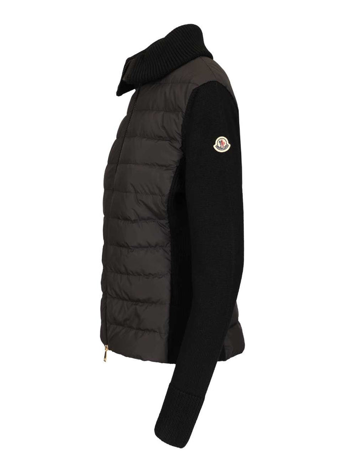 Moncler Padded Wool Cardigan Knitwear - Black | 48347688fd675dce332e1fac48967e1bd8ca16a2