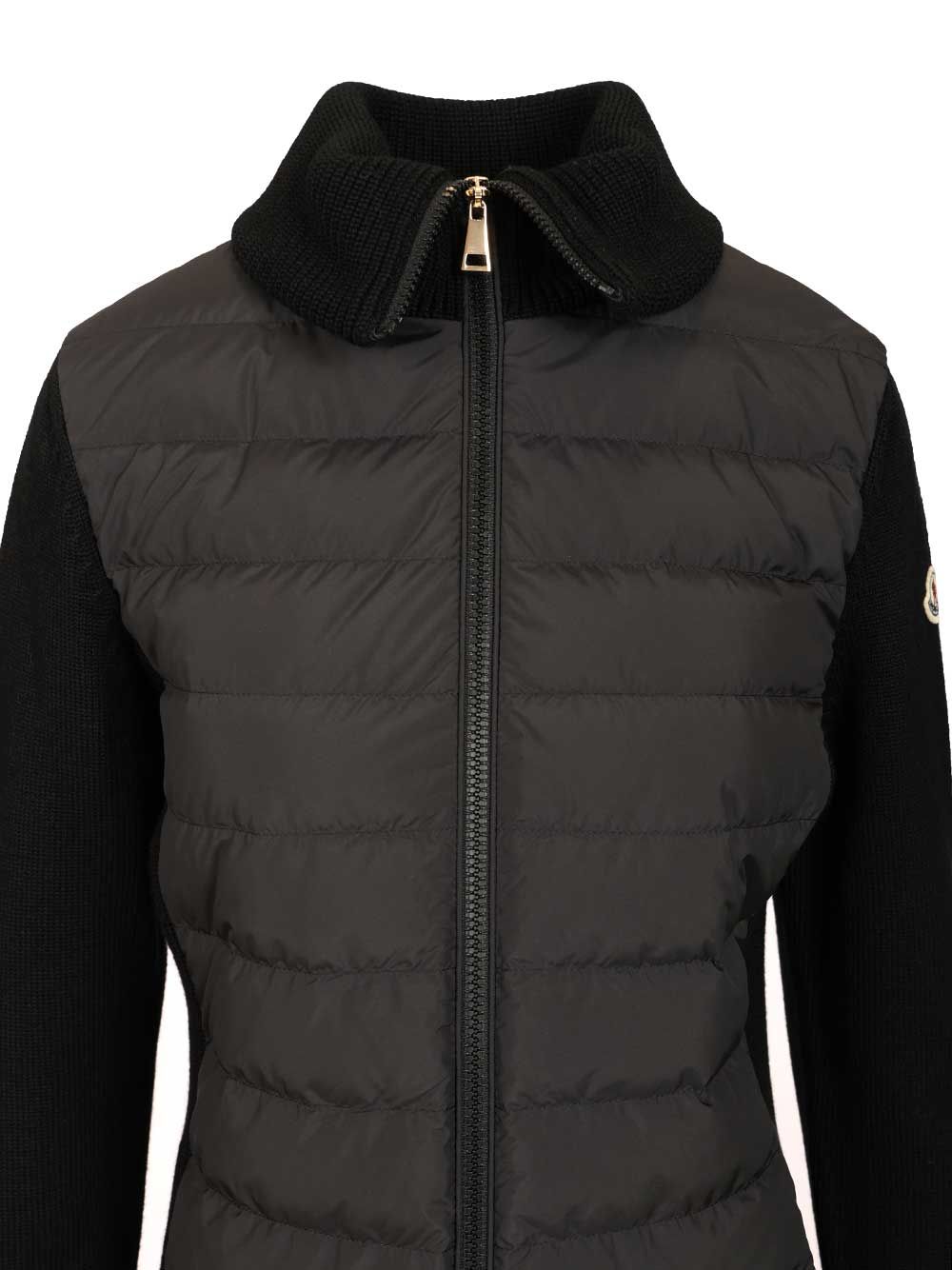 Moncler Padded Wool Cardigan Knitwear - Black | 170c4ad56545489878684be0f7d5c9009deda846