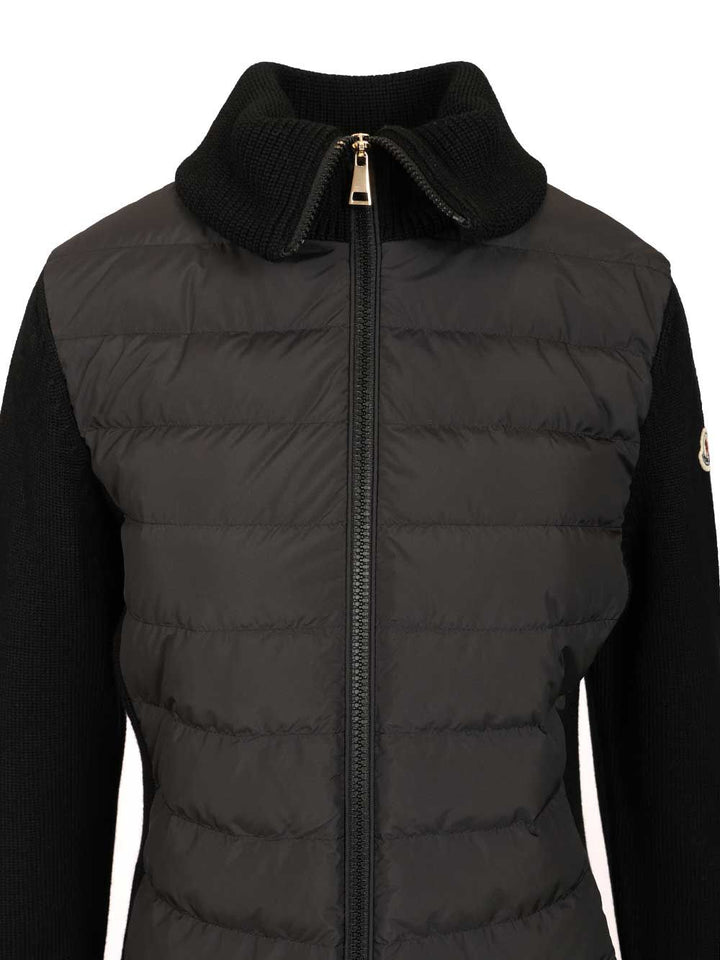 Moncler Padded Wool Cardigan Knitwear - Black | 170c4ad56545489878684be0f7d5c9009deda846