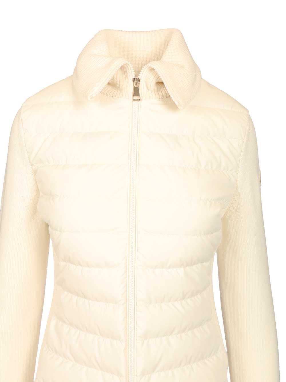 Moncler Padded Wool Cardigan Knitwear - White | fa0d7e33e74245306cbf6fe37ef79821e83f5098