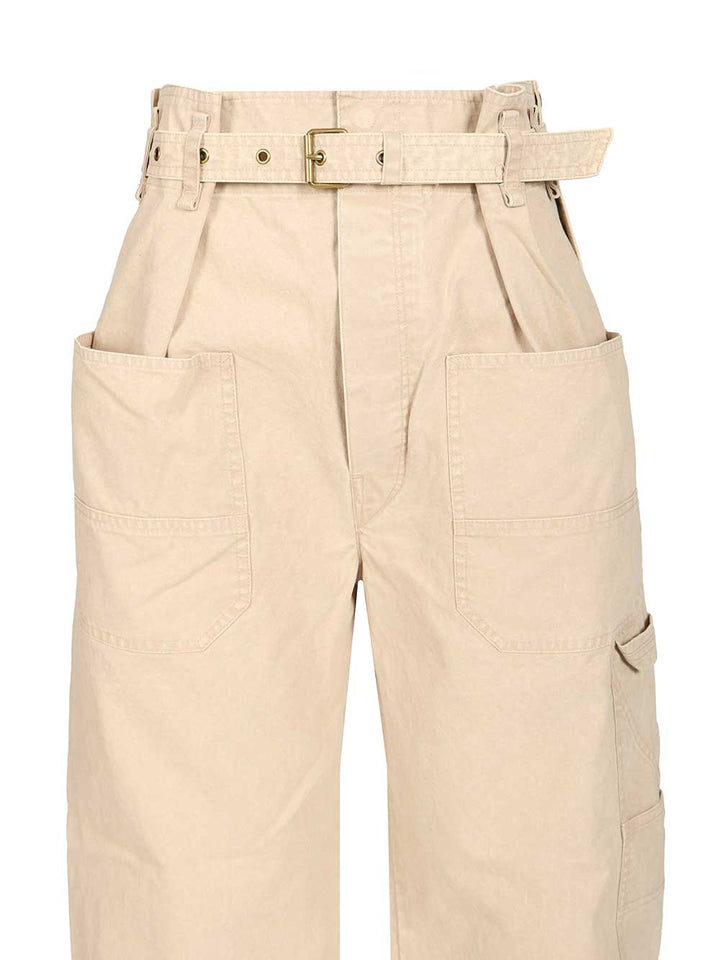 Marant Etoile Mathilda Trousers - Beige | 949620654f789ef411b6ea63bf0879a0b5a2860c