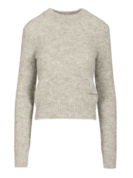 Wool And Alpaca Knit Sweater Knitwear Grey