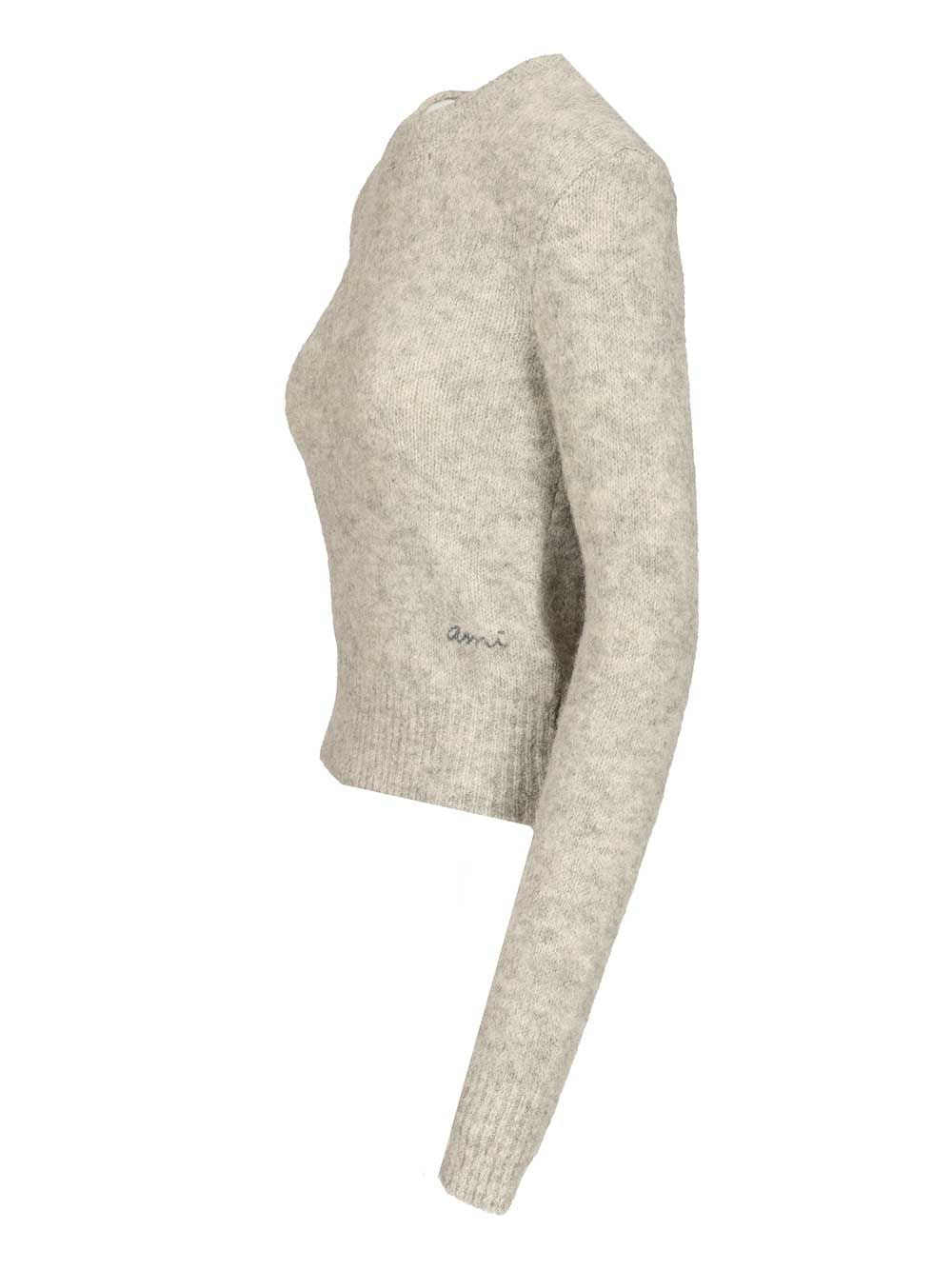 Ami Wool And Alpaca Knit Sweater Knitwear - Grey | 7c302948ee59804e03ee04413aa004ed79c58a11