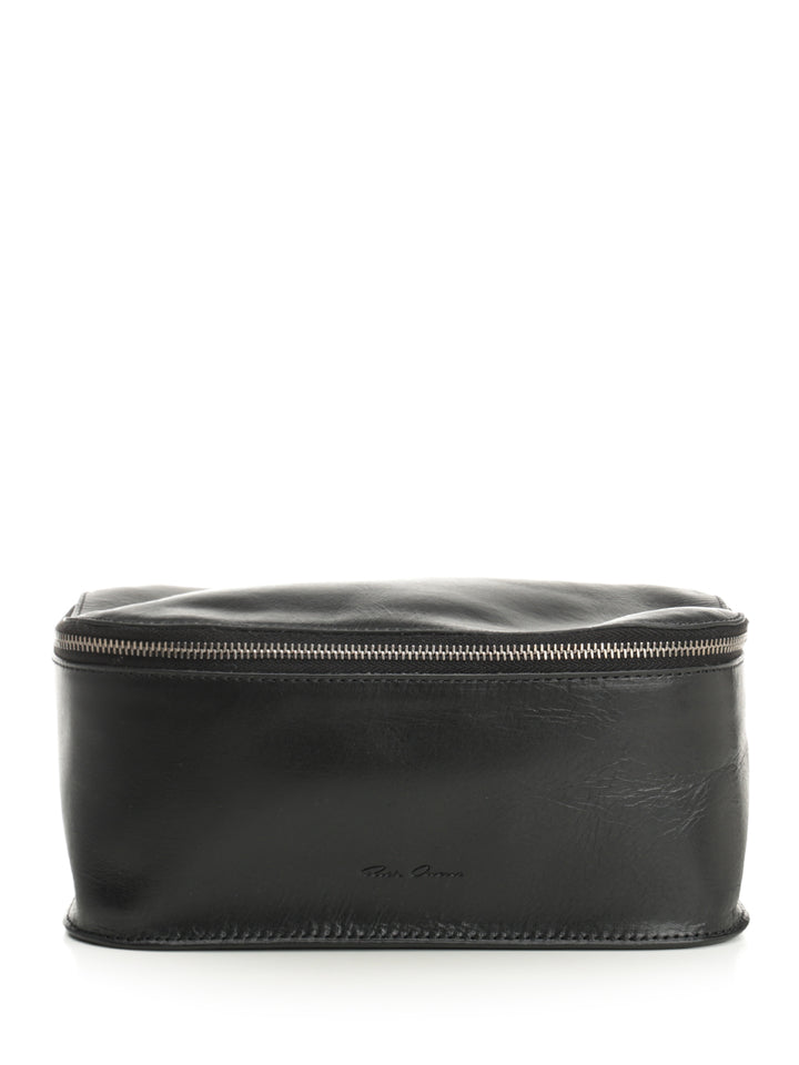 Rick Owens Medium Leather Beauty Case Small leather goods - Black | 9693ae884f7be19a1fb787e490d9741a13dd6abe