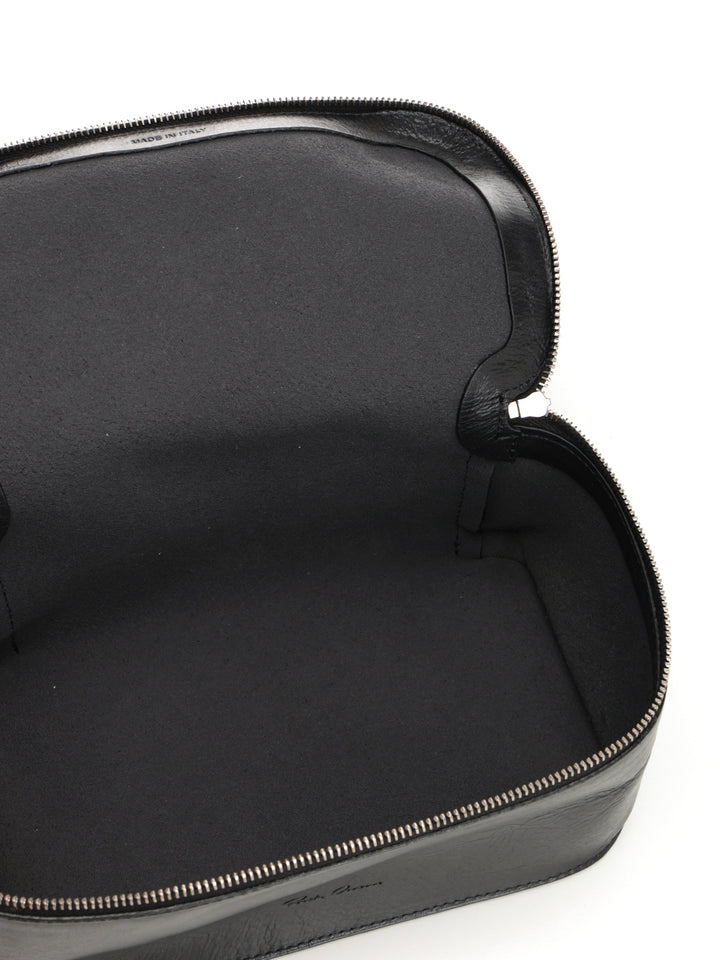 Rick Owens Medium Leather Beauty Case Small leather goods - Black | fc4a54d026687957643faceec422b6c8b24d6a52