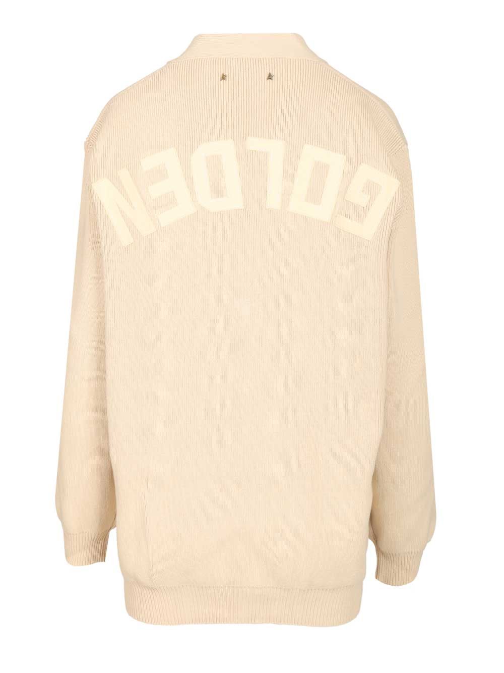 Golden Goose Deluxe Brand Organic Cotton Cardigan Knitwear - Beige | 0b521e7b87b854ae3497258a60395e457479648d