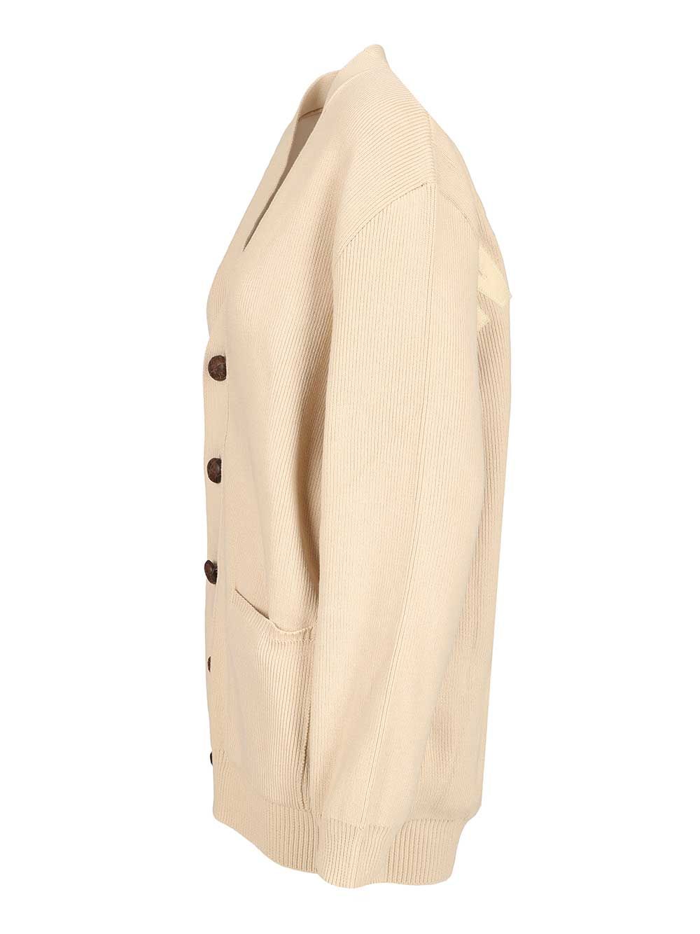 Golden Goose Deluxe Brand Organic Cotton Cardigan Knitwear - Beige | b5341300a07015902d7962bcd0b4a5b1d7bda3a4