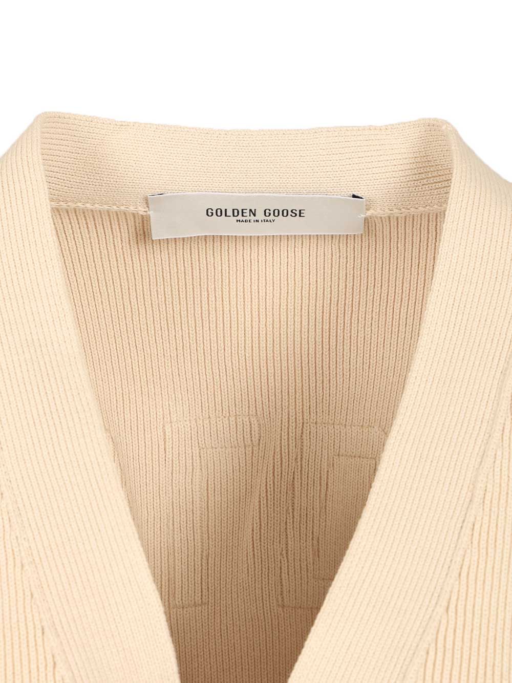 Golden Goose Deluxe Brand Organic Cotton Cardigan Knitwear - Beige | e3bee82e92ae83d823a48f9102b53f99ced96f53