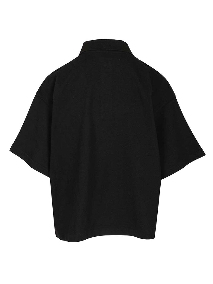Saint Laurent Cassandre  In Piqué Polo shirt - Black | 8fe79cb8258875c7d38efcea392b40513acf1be7