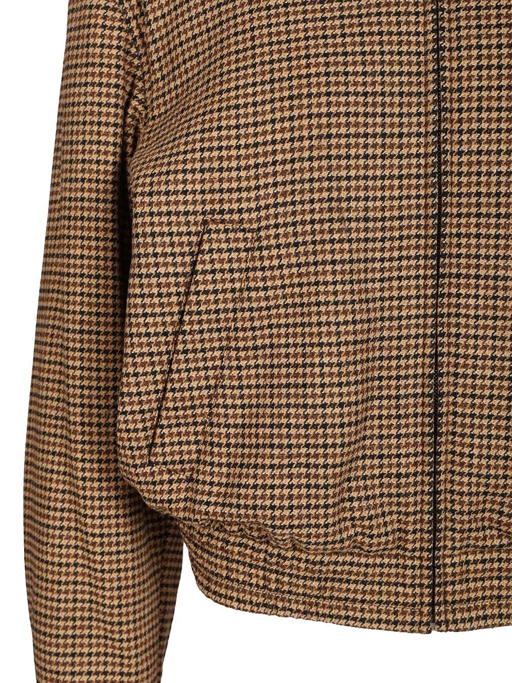 Saint Laurent Houndstooth Padded Jacket Jackets - Brown | dcf4dd5637d20c4a7f7754c0d0be6c6c975c871e