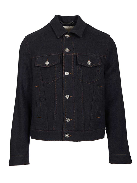 Wool Trucker Jacket Jackets Blue