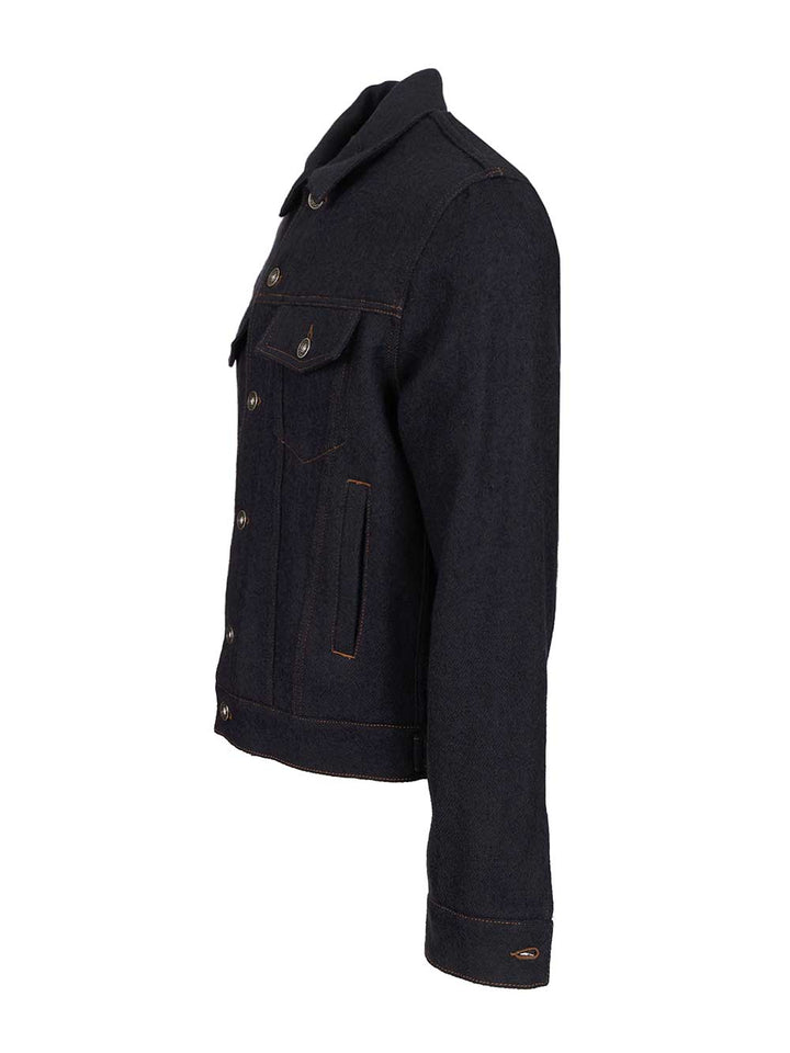 Jacob Cohen Wool Trucker Jacket Jackets - Blue | 69c27509bd8682fb0f8823f2da230015dee826ea