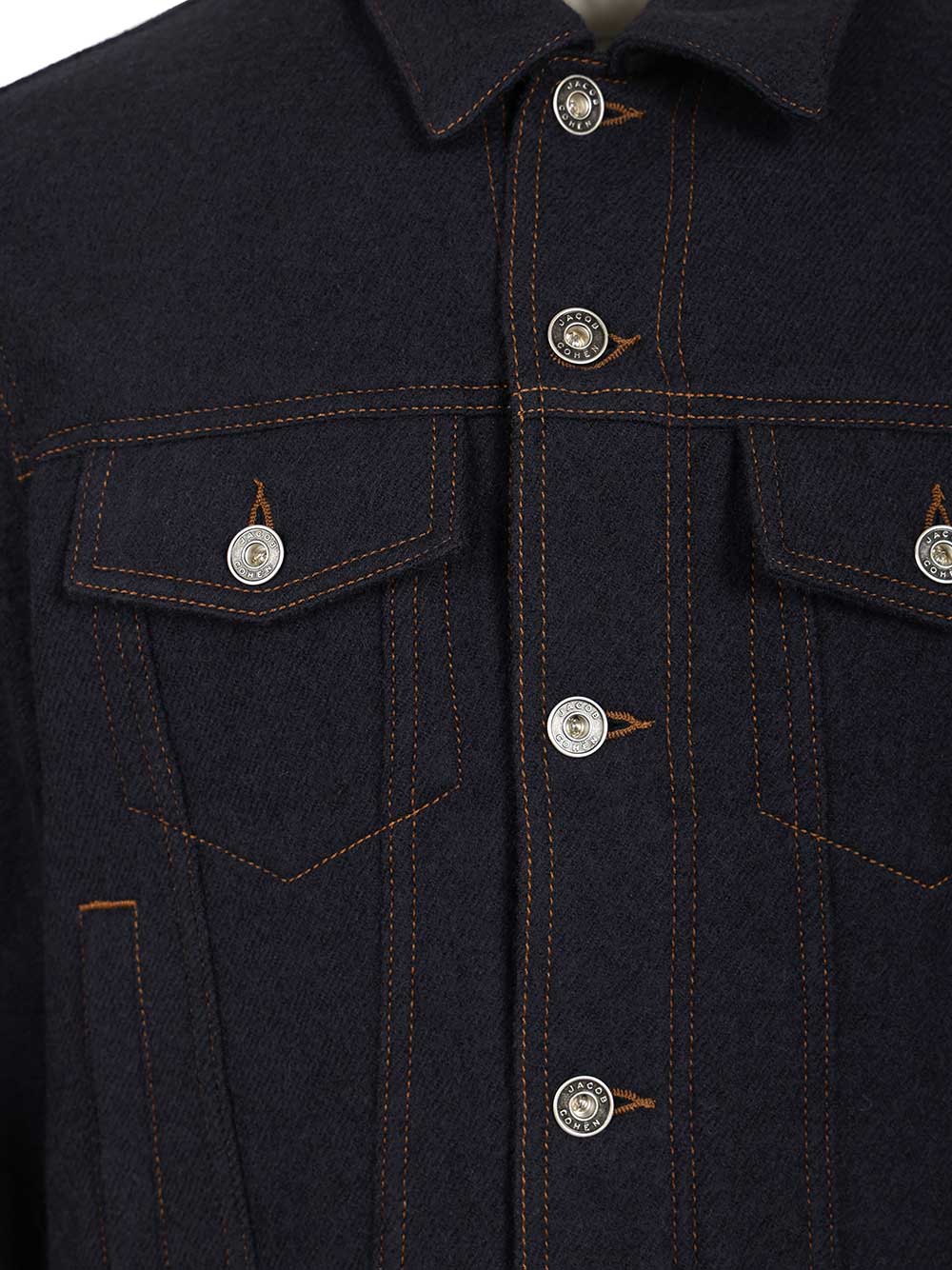 Jacob Cohen Wool Trucker Jacket Jackets - Blue | e246196b0472e8b8fb4818aa552fbca456b09259