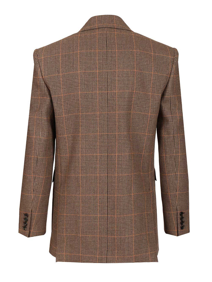 Saint Laurent Prince Of Wales Wool Jacket Jackets - Beige | 37d05e211fab96bc873848bbe9a0a73c6e6e8643