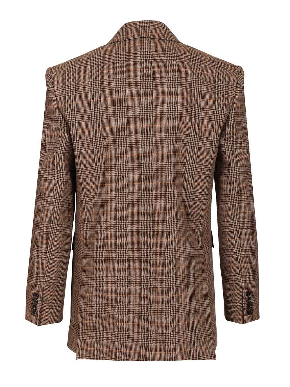 Saint Laurent Prince Of Wales Wool Jacket Jackets - Beige | 6baa434f35346f64c5708a58ac1b1fe235efc094