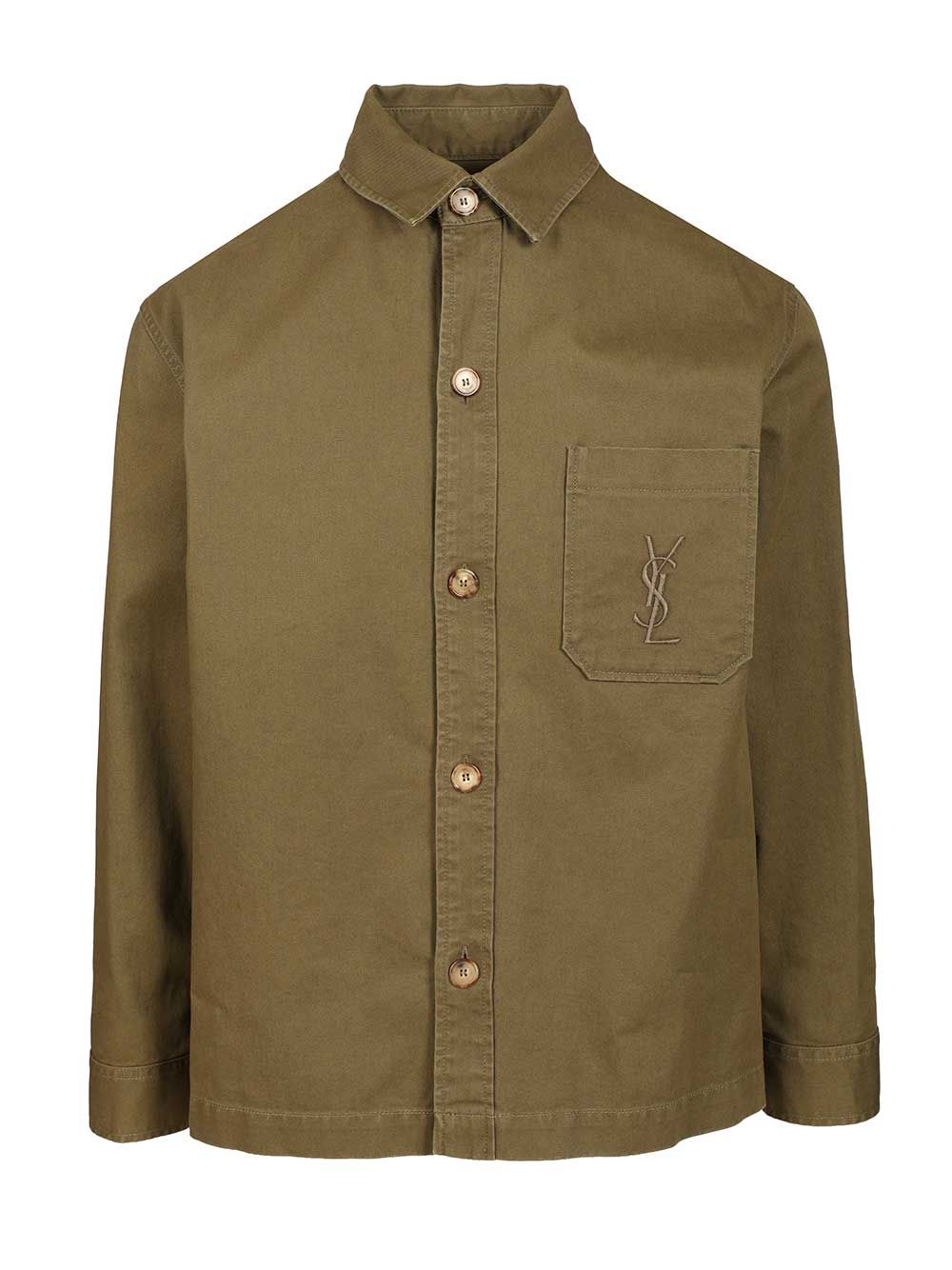 Saint Laurent Cassandre Overshirt Jackets - Green | 92022c92fb0327ab24db8f0a691c6c2d54a85c75