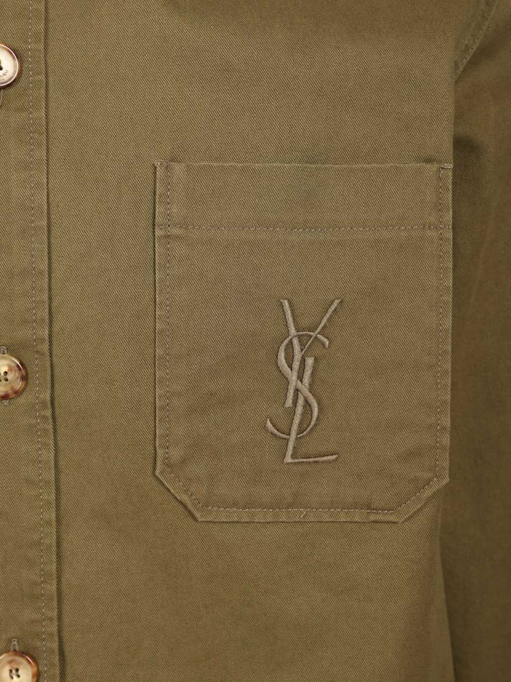 Saint Laurent Cassandre Overshirt Jackets - Green | d33a30eddc67487b8fd22112a627fcbeaef10096