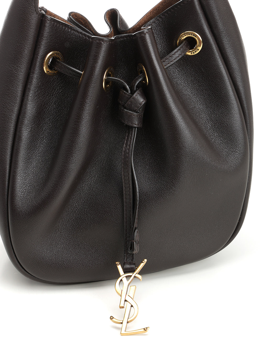 Saint Laurent Leather Bucket Bag Crossbody Bags - Brown | 0e8580ff7ebae95974c69a90da6093893e20d432