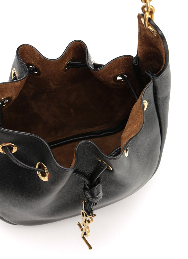 Saint Laurent Leather Bucket Bag Crossbody Bags - Black | f7d6757fd95f8c7f92eff02f53be2141221f5c6c