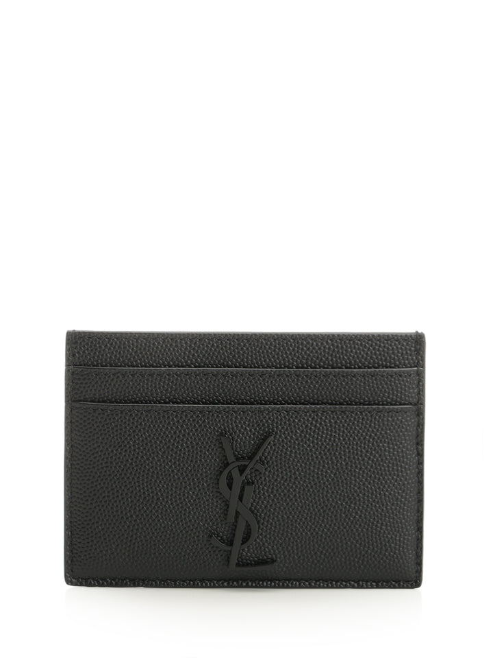 Saint Laurent Cassandre Card Holder Wallets - Black | ee038af58f1a7932e0b65905b82e2a4645c44312