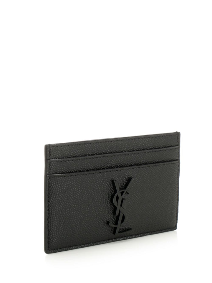 Saint Laurent Cassandre Card Holder Wallets - Black | e90dbabad3c6c8c93f96822c5592d0c36f863580