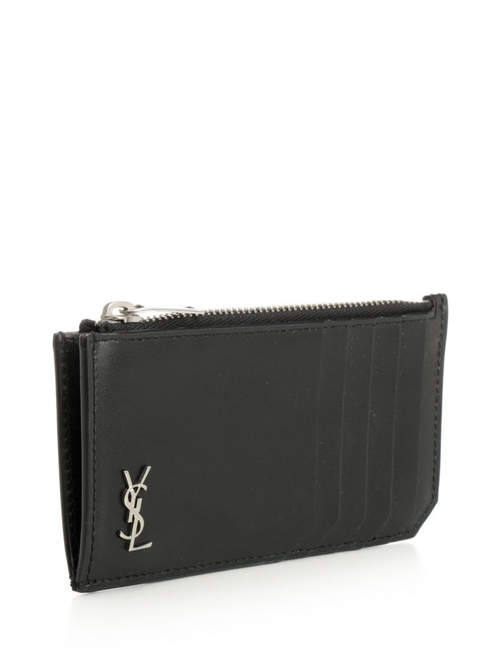 Saint Laurent Fragments Tiny Cassandre Wallets - Black | 5d3983217b5f30bba7f576f68e152d0aaad20c87