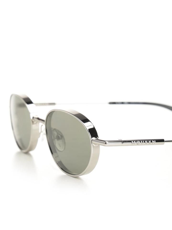 Mcqueen Oval Sun Glasses - Silver | 893ac84b91bf5ec0f109d344643ccc655dbc67fe