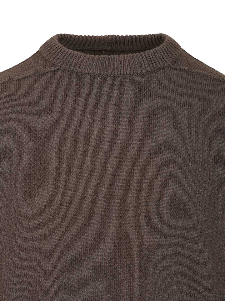 Rick Owens Cashmere Crew Neck Sweater Knitwear - Brown | acaab5dfe48e81e8c949d83d68e14ffb6f7a0a59