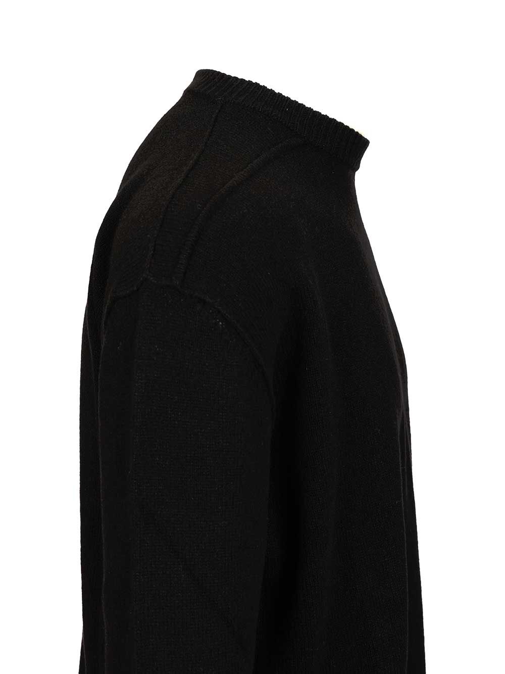 Rick Owens Cashmere Crew Neck Sweater Knitwear - Black | 06955be2e62fede13aa6bfe3f2aed735ab652aa4