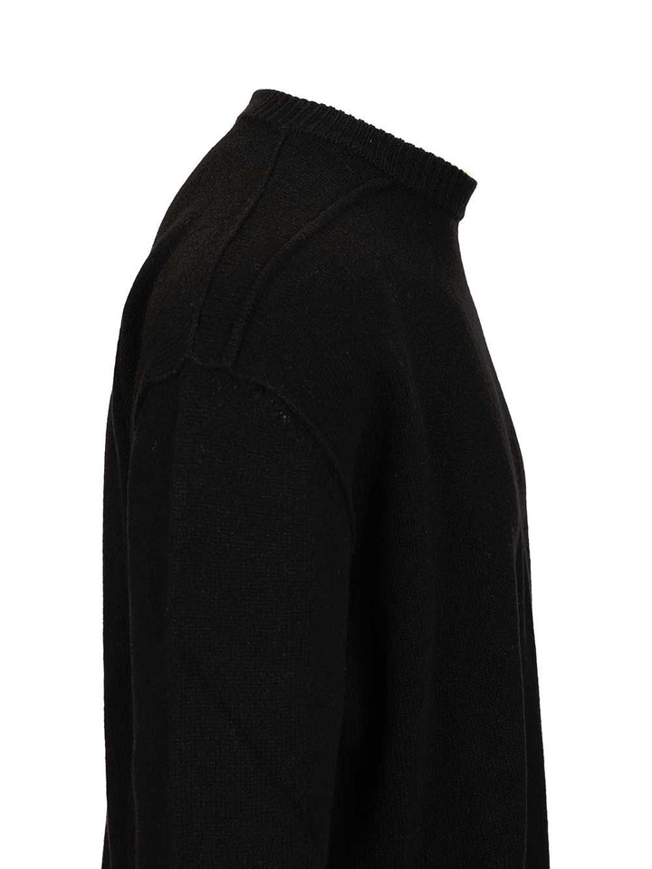 Rick Owens Cashmere Crew Neck Sweater Knitwear - Black | 06955be2e62fede13aa6bfe3f2aed735ab652aa4