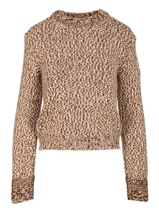 Mouliné Wool Sweater Knitwear Beige