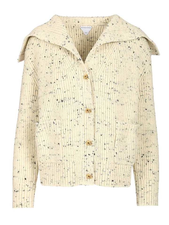 Bottega Veneta Ribbed Wool Cardigan Knitwear - Beige | 6646c3cdb871d7b8cb24daa14ecc44d03c8f6e1b