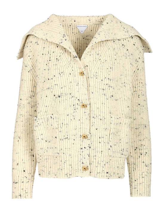 Ribbed Wool Cardigan Knitwear Beige